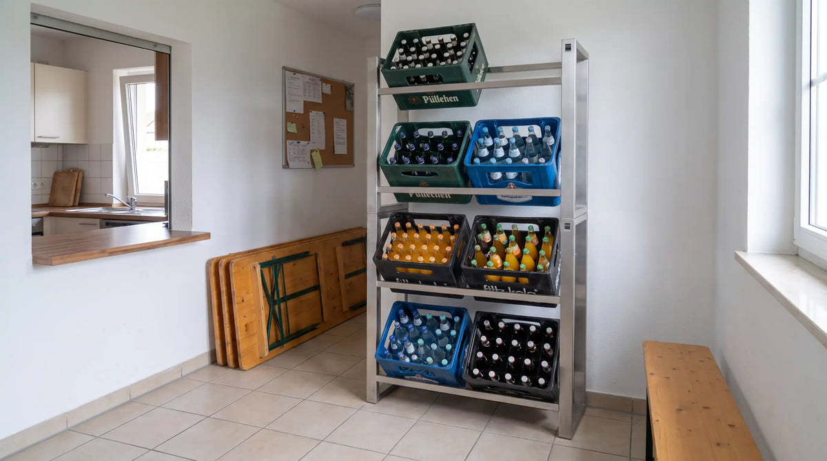 Getränkelager für Vereinsheim, Ferienwohnung und Kleingastronomie: Ordnung im Kistenlager