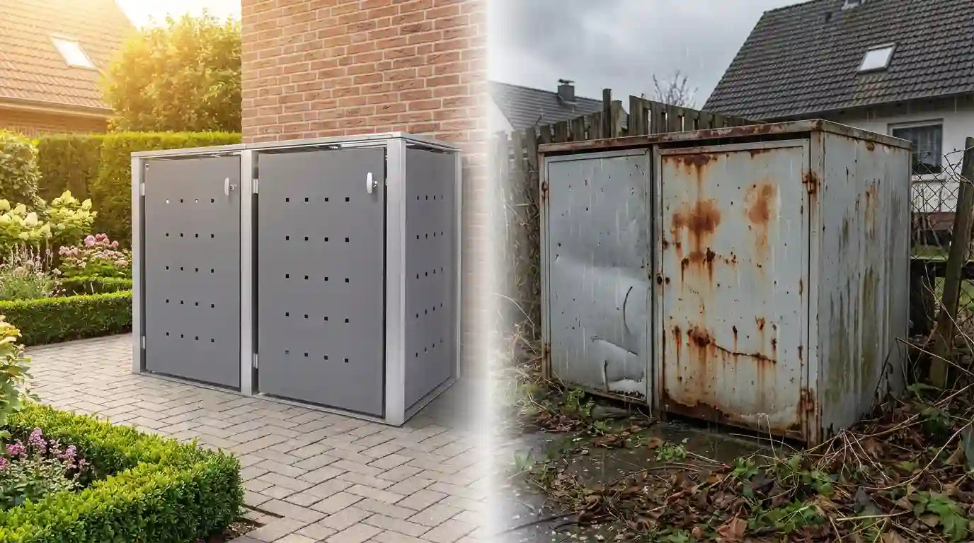 Edelstahl oder Blech? Warum sich die Materialwahl bei Mülltonnenboxen langfristig auszahlt