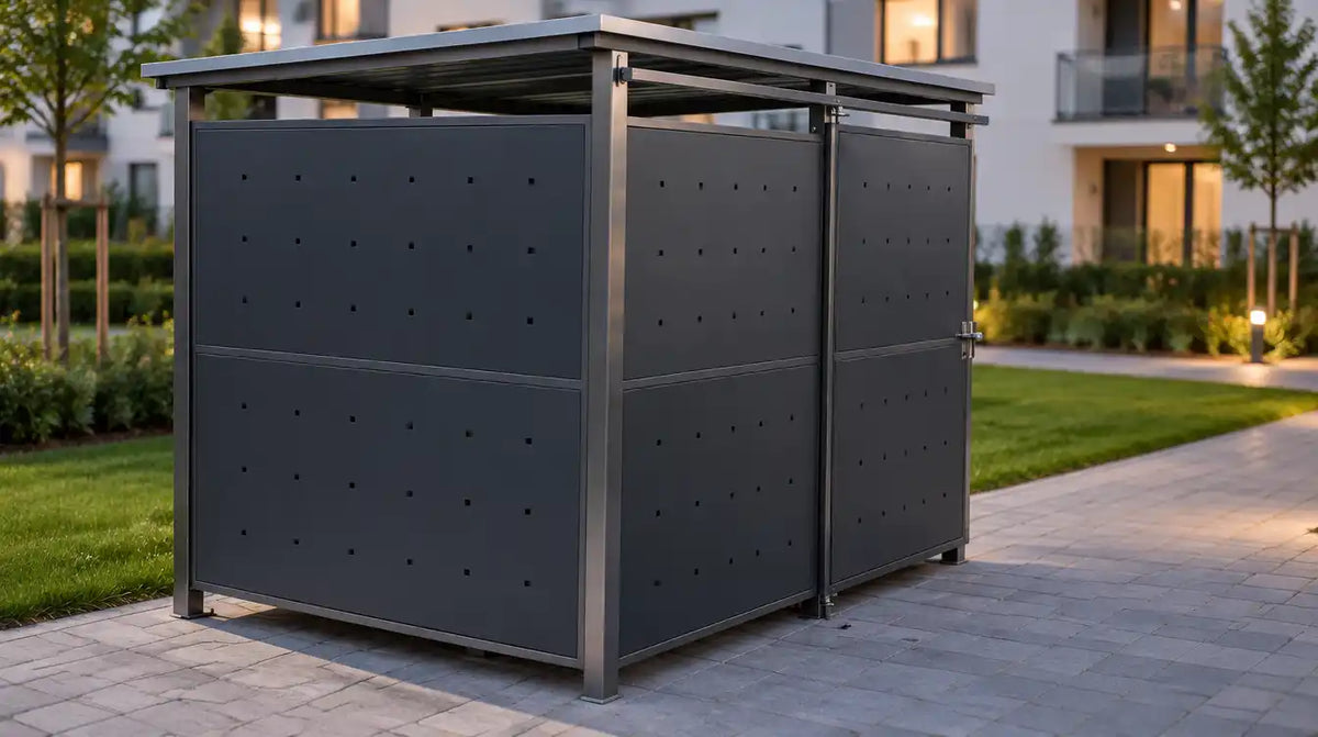 Mülltonnenhaus für das Mehrfamilienhaus: Welche Größe passt zu Ihren 1100-Liter-Containern?