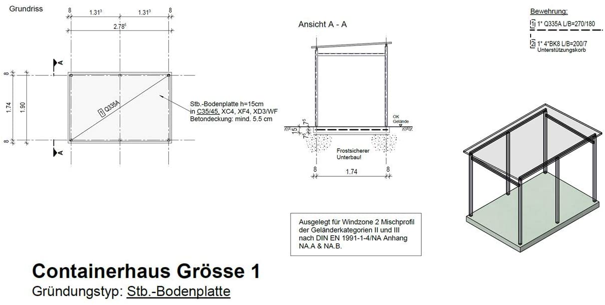 Mülltonnenhaus Größe 1 mit Lärchen / Douglasien Holz verkleidet
