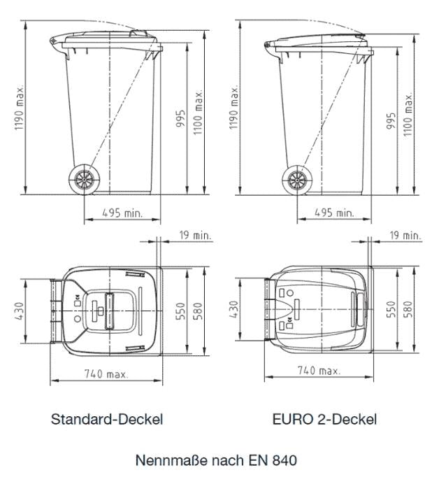 2er Mülltonnenbox Edelstahl Anthrazit für 120 und 240 Liter Tonnen - MultiMax