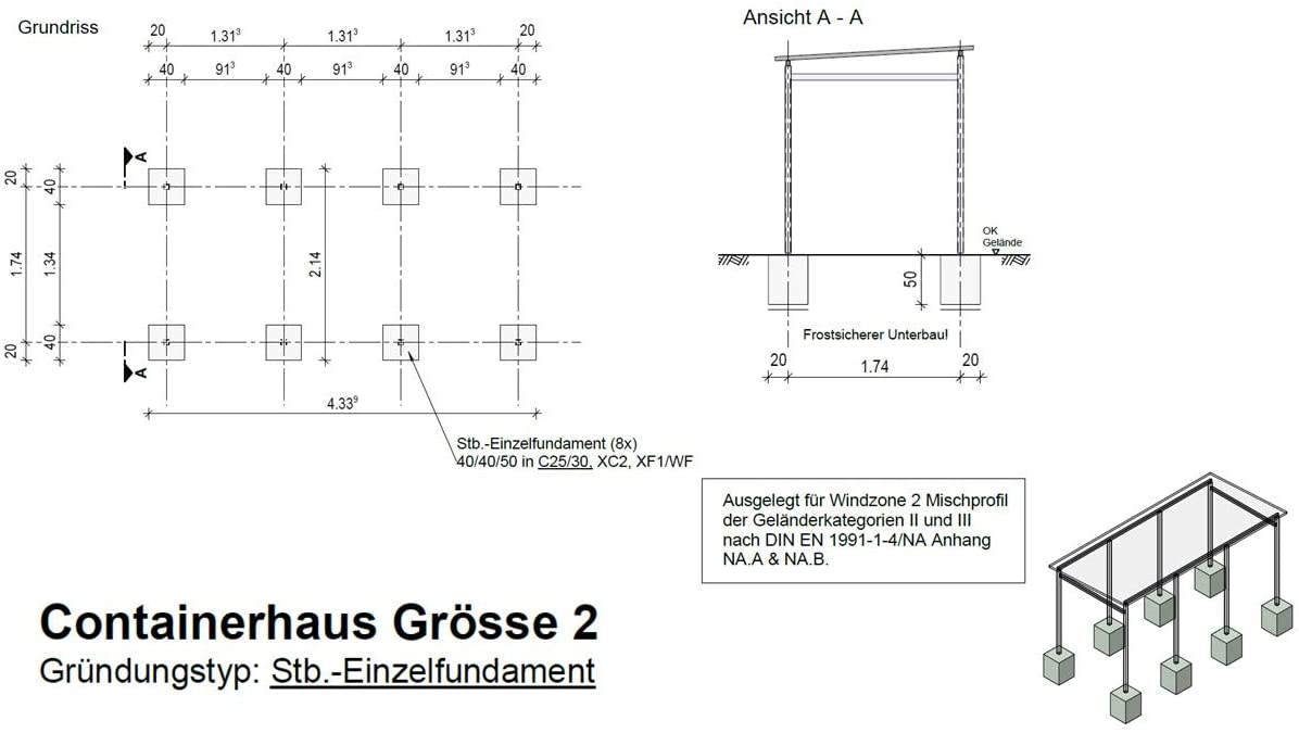 Fahrradgarage Größe 2 - Holz - Lärche Douglasie