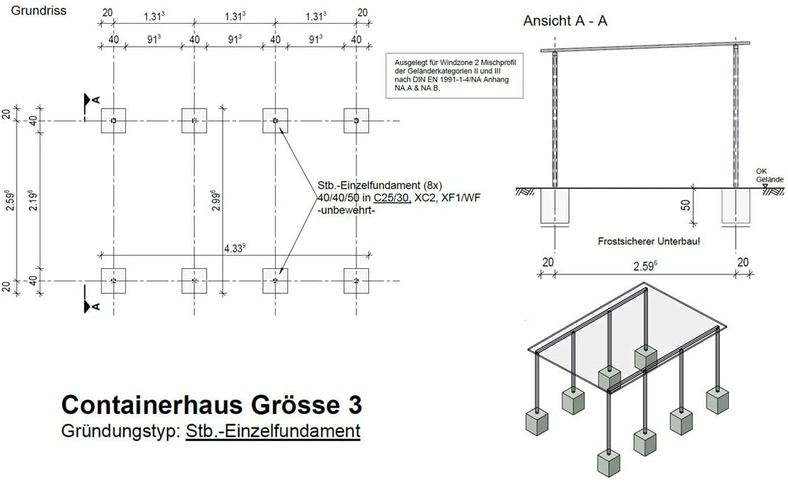 Fahrradgarage Größe 3 - Holz - Lärche Douglasie