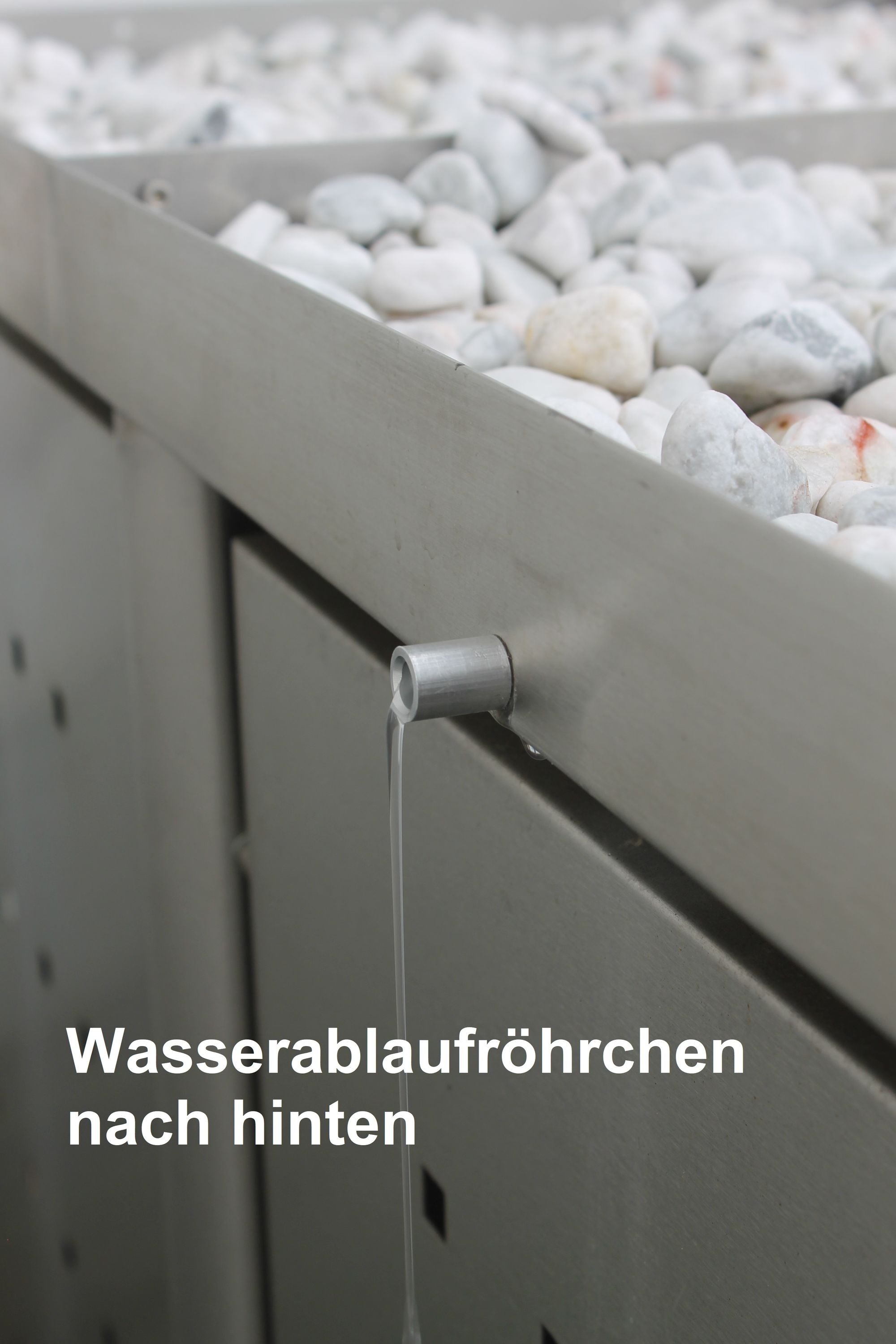 1er Mülltonnenbox Edelstahl 120 Liter - mit Bangkirai Holzpfosten