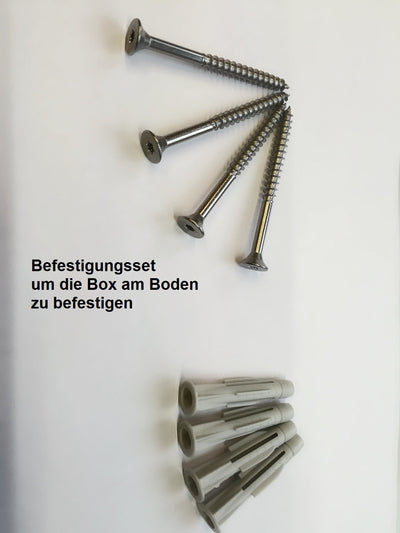 1er Mülltonnenbox Edelstahl 120 Liter - mit Bangkirai Holzpfosten
