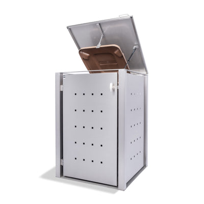 1er Mülltonnenbox Edelstahl für 120 und 240 Liter Tonnen - MultiMax