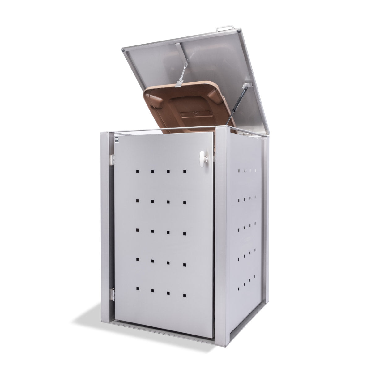 1er Mülltonnenbox Edelstahl Anthrazit für 120 und 240 Liter Tonnen - MultiMax