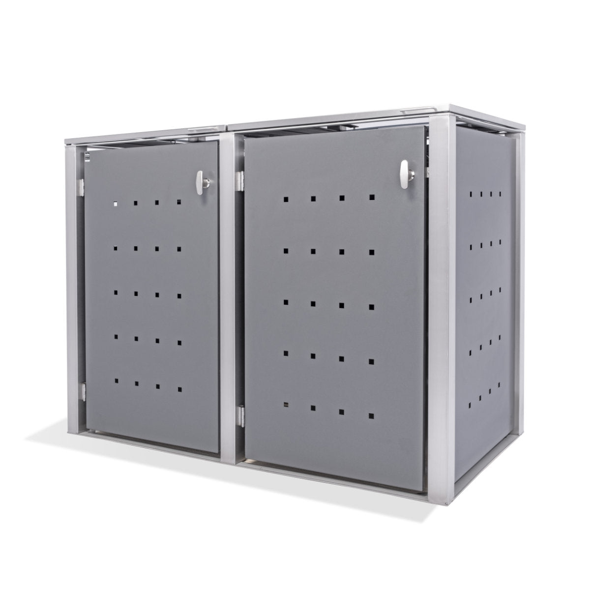 2er Mülltonnenbox Edelstahl Anthrazit für 120 und 240 Liter Tonnen - MultiMax