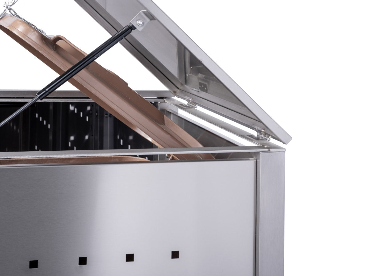 4er Mülltonnenbox Edelstahl für 120 und 240 Liter Tonnen - MultiMax