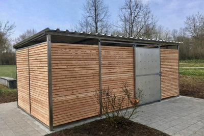 Mülltonnenhaus Größe 6 mit Lärchen / Douglasien Holz verkleidet