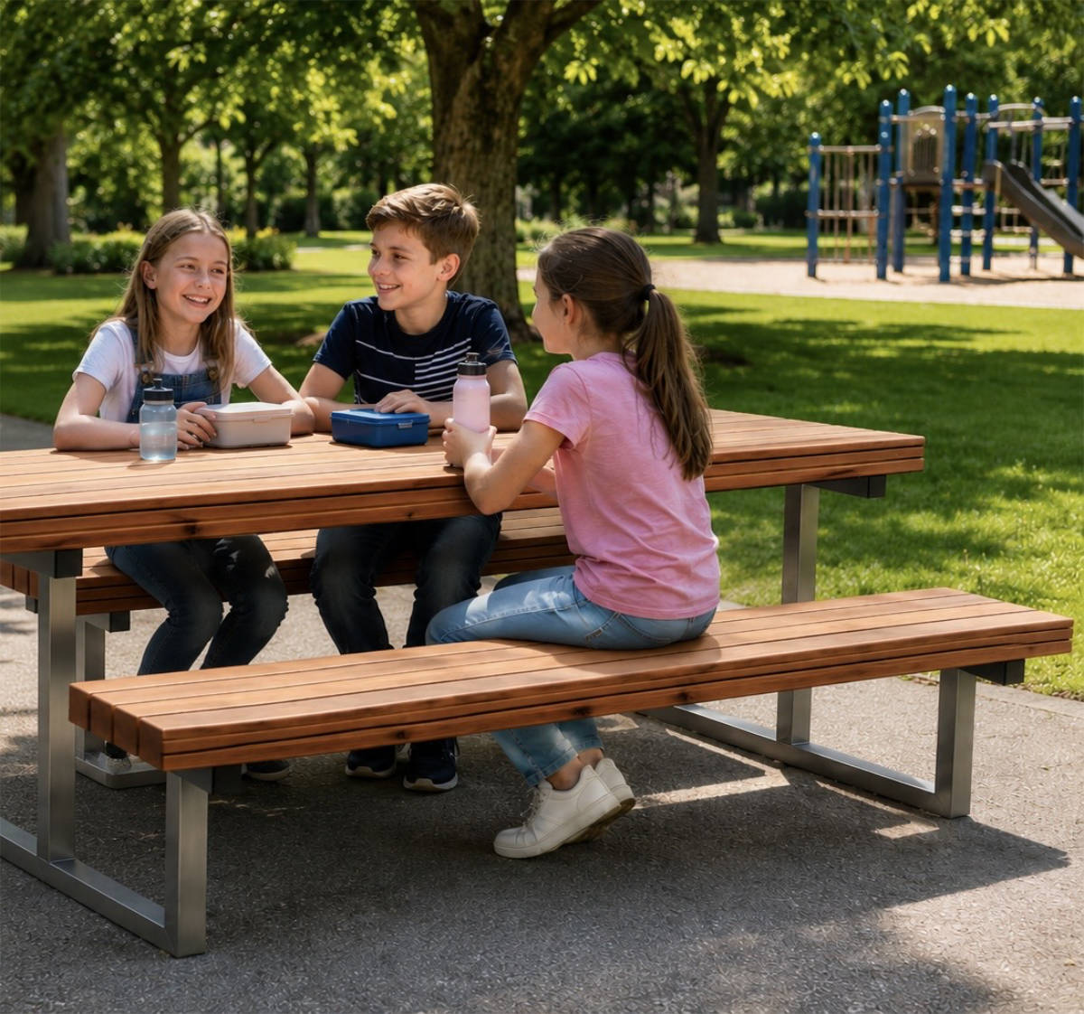 Kinder Picknickbank Edelstahl Holz "Berni"