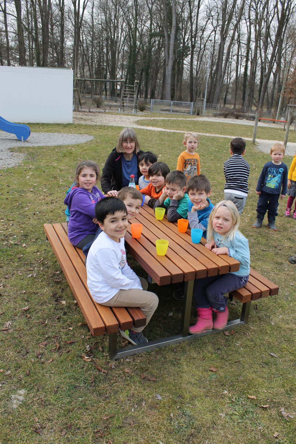 Kinder Picknickbank Edelstahl Holz "Berni"