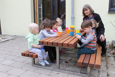 Kinder Picknickbank Edelstahl Holz "Berni"