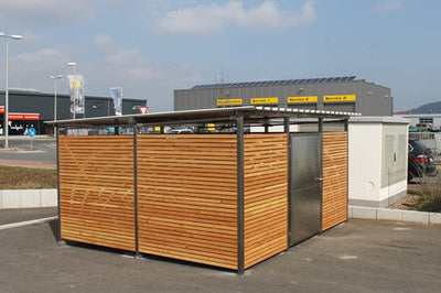 Mülltonnenhaus Größe 5 mit Lärchen / Douglasien Holz verkleidet