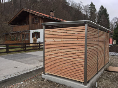 Mülltonnenhaus Größe 2 mit Lärchen / Douglasien Holz verkleidet