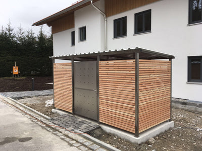 Mülltonnenhaus Größe 2 mit Lärchen / Douglasien Holz verkleidet